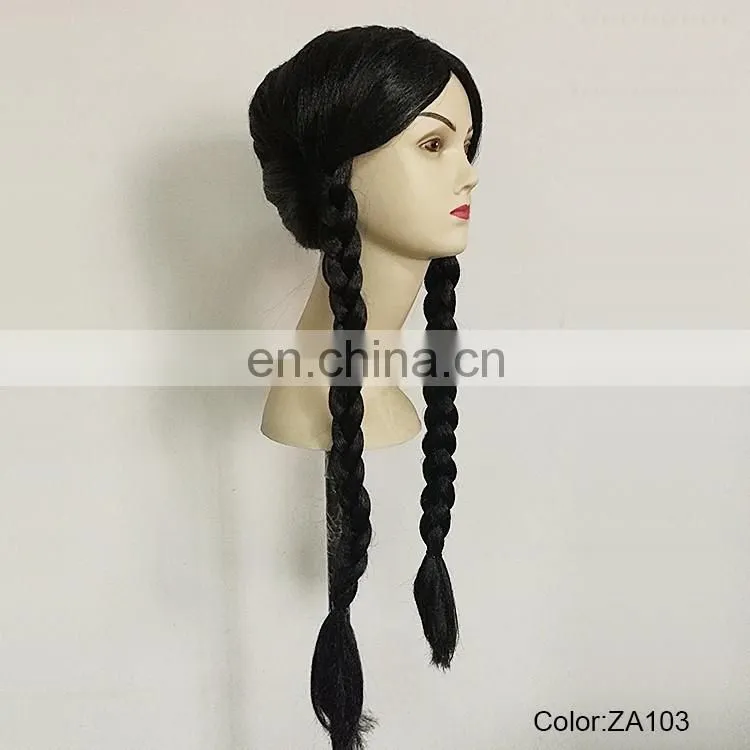 Black pigtail party wigs P-W229