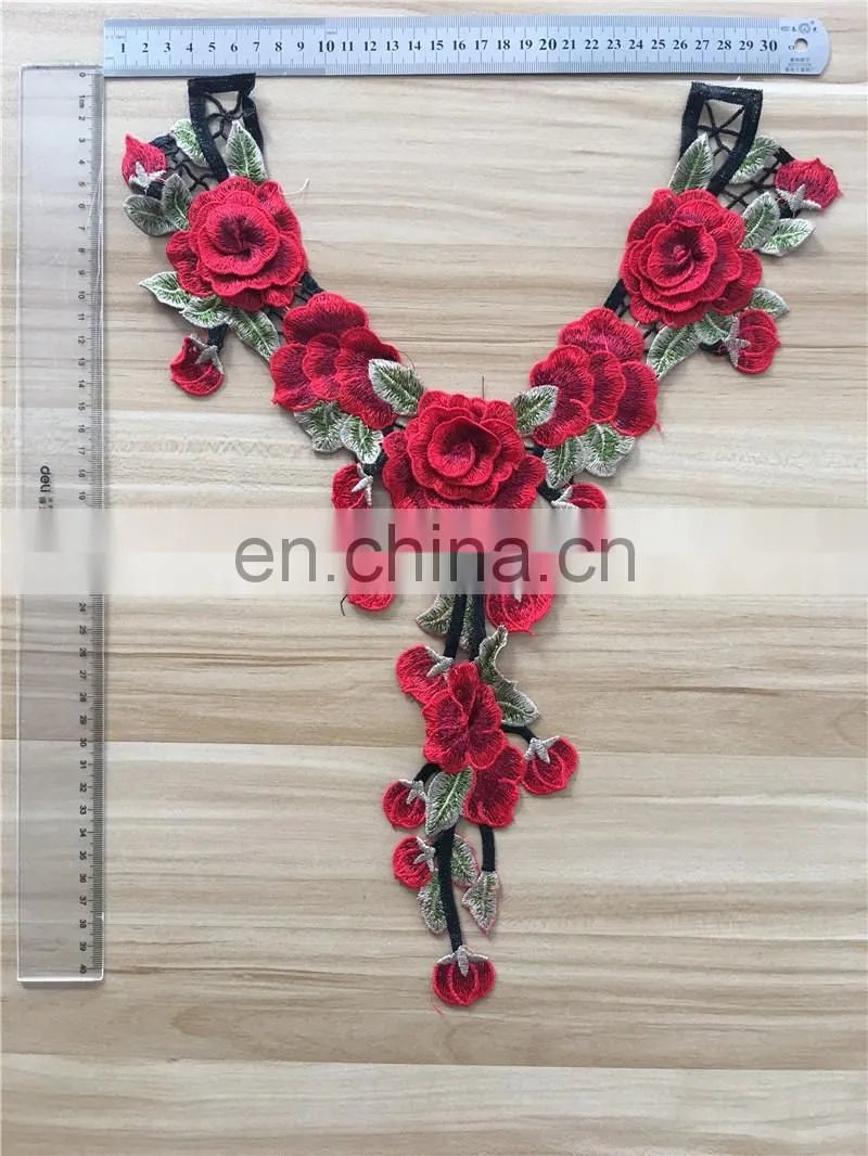 2017 new dedign popular embroidery colorful flower