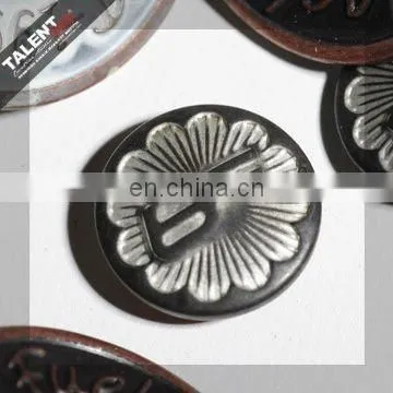 custom brand logo aluminum metal jeans button
