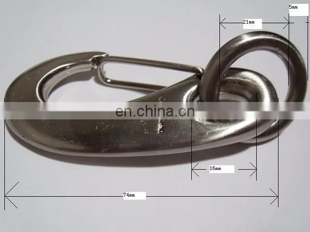 Wholesale metal large snap hook metal swivel eye clasp hook for dog collar