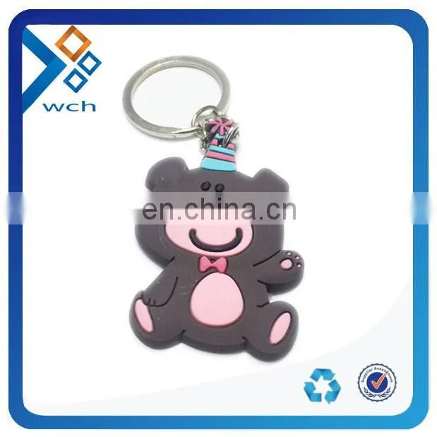 Customized Logo Printed Cheap Rubber Keychain