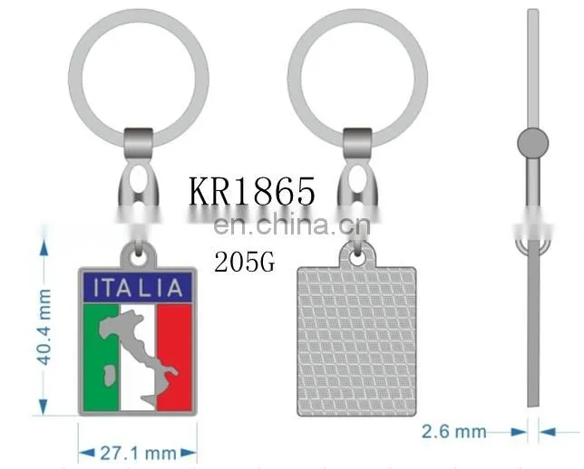 Italy Letters Shaped Metal Keychain/Key Ring|/Key Holder