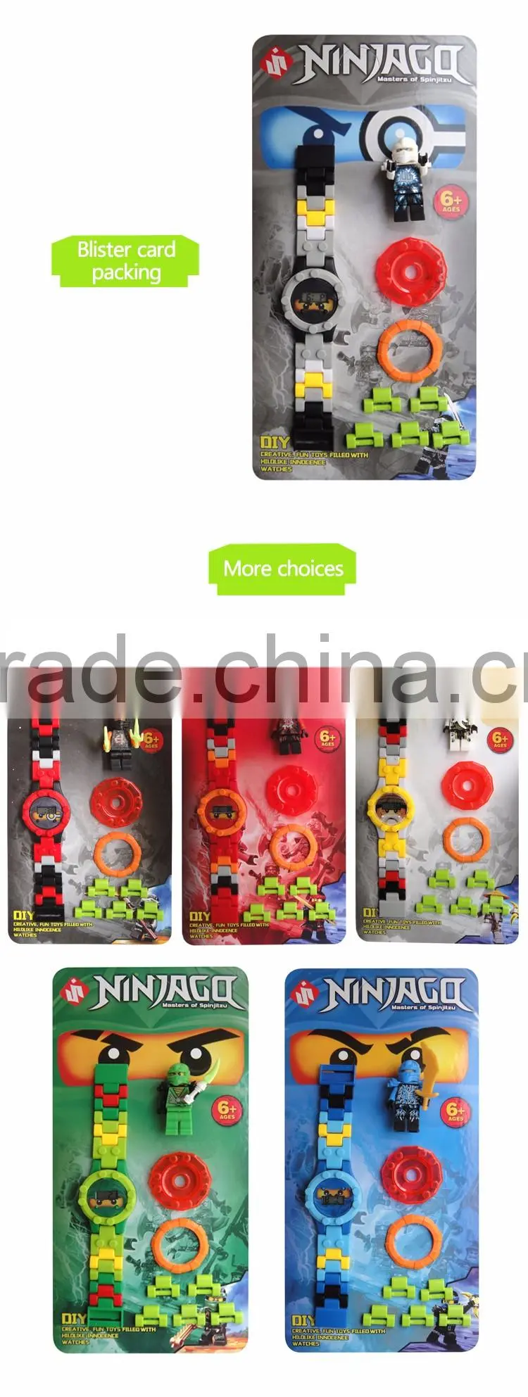 2016 new toys building blocks electronic watch with minifigures for kids