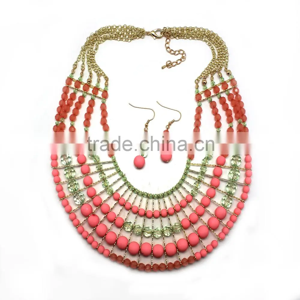 Fashion wedding jewelry set , african jewelry sets beaded ,african beads wholesale fashionable jewerly