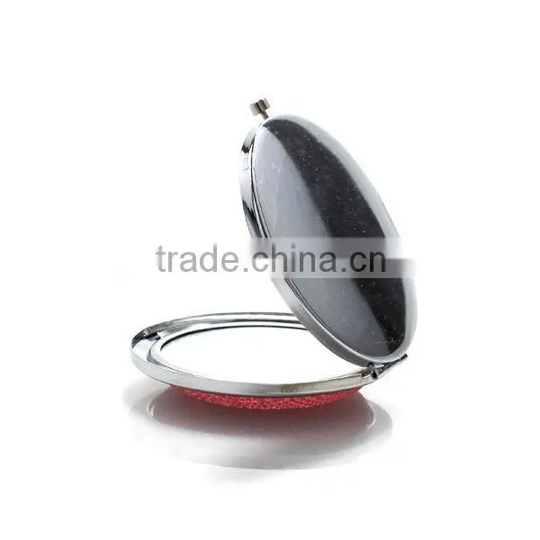Portable jeweled compact mirror