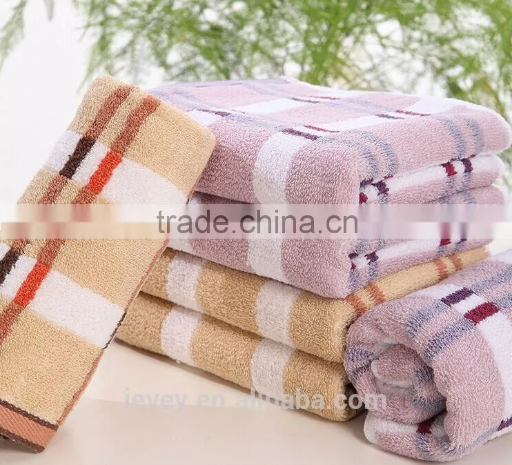 Traditional style stripe fabric jacquard home use towel canbe add your logo from China manufactory