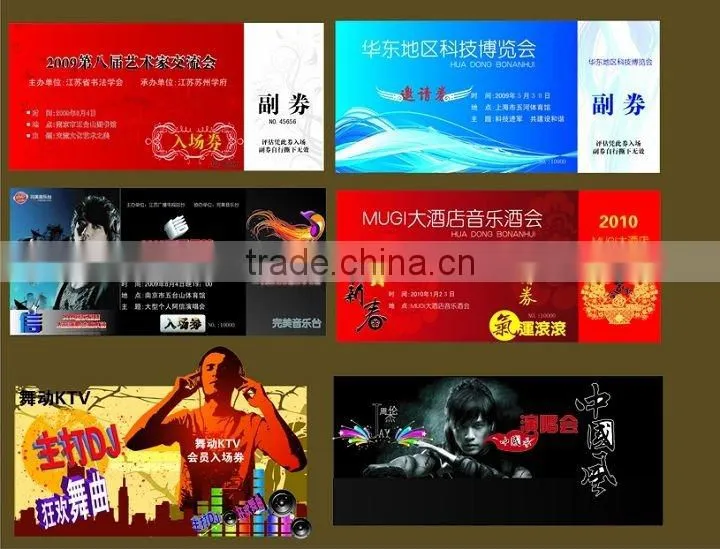printing anti-fake numbered thermal tickets admission ticket coupon printing