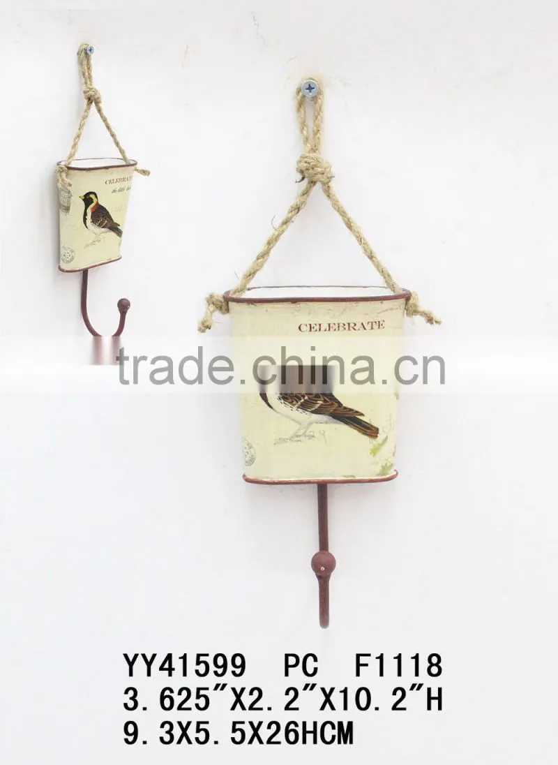 antique bird metal single hook for home decor