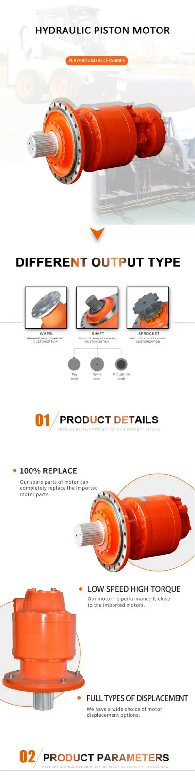 Poclain MS125 High Torque Hydraulic Motor Higher Radial Force With High Duty Roller Bearing