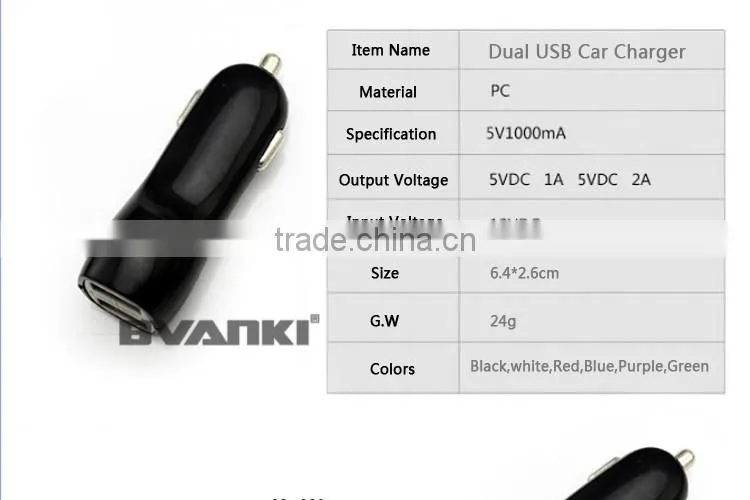 new products Power Drive 12W 2.4A Duckbill Dual Port USB Car Charger Fast Charger With PowerIQ Technology For iPhone For Samsung