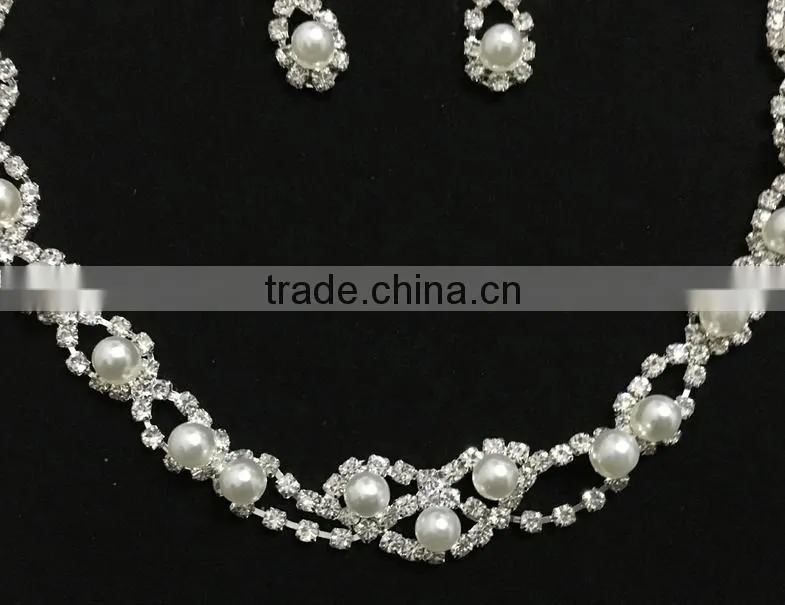 2016 Newest Design Elegant Wedding Dress Silver Bridal Jewelry Set