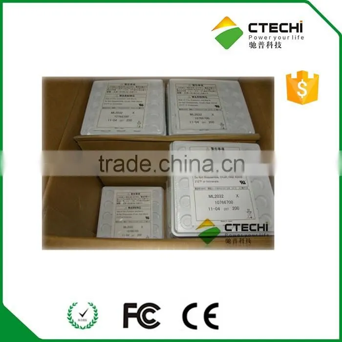 rechargeable 3V Coin cell ML2032 with solder tabs