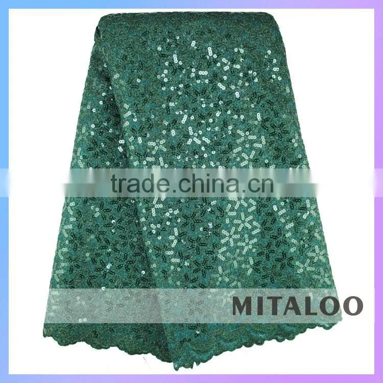 Mitaloo Nigerian High Quality Fashion Lace African Sequins Organza Lace Fabric MOG0196