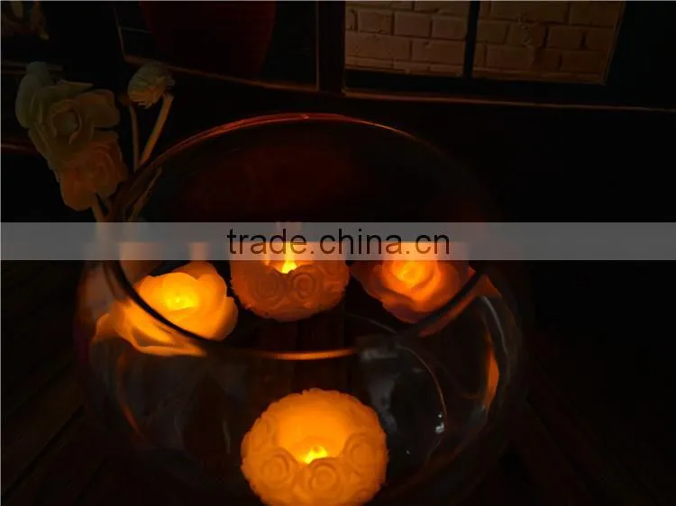 Color changing flower shape water floating led candle