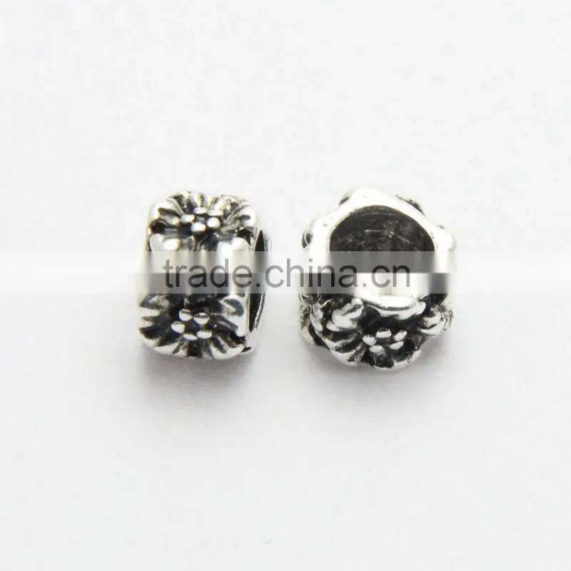 Anti-silver DIY Bracelets Neckalces Accessories Big Hole Metal Slide Beads