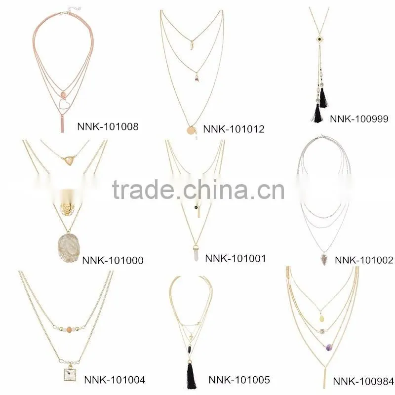 Fashion Gold Hollow Crescent Moon Shape Pendant Chain Jewellery Necklace