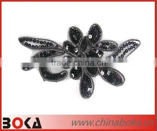 New design rhinestones lace trim patch for wedding dress