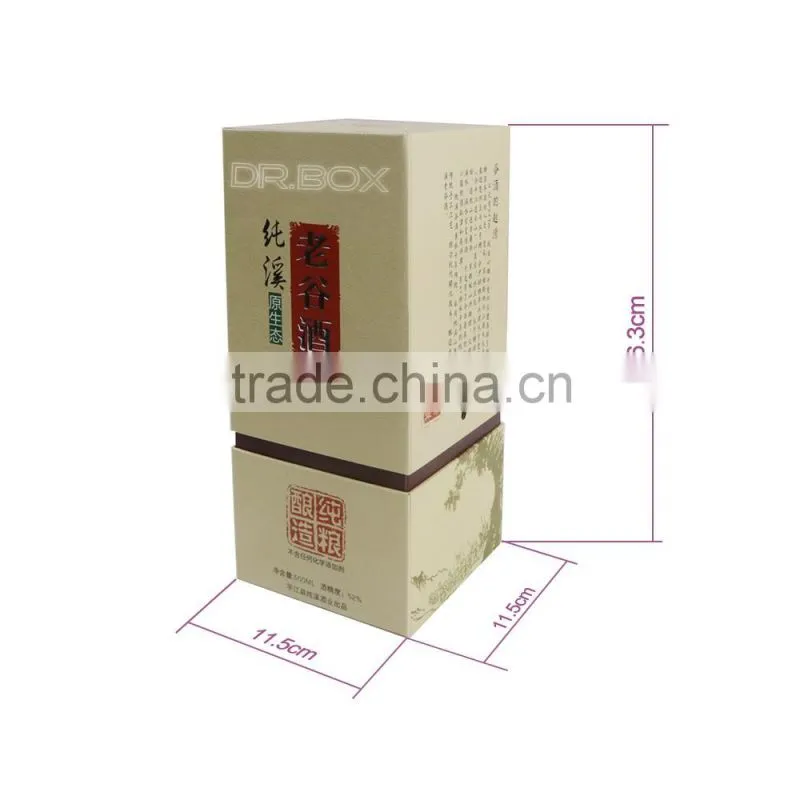 Hot sale thick paper packing box gift boxes for wine bottles , cardboard wine box