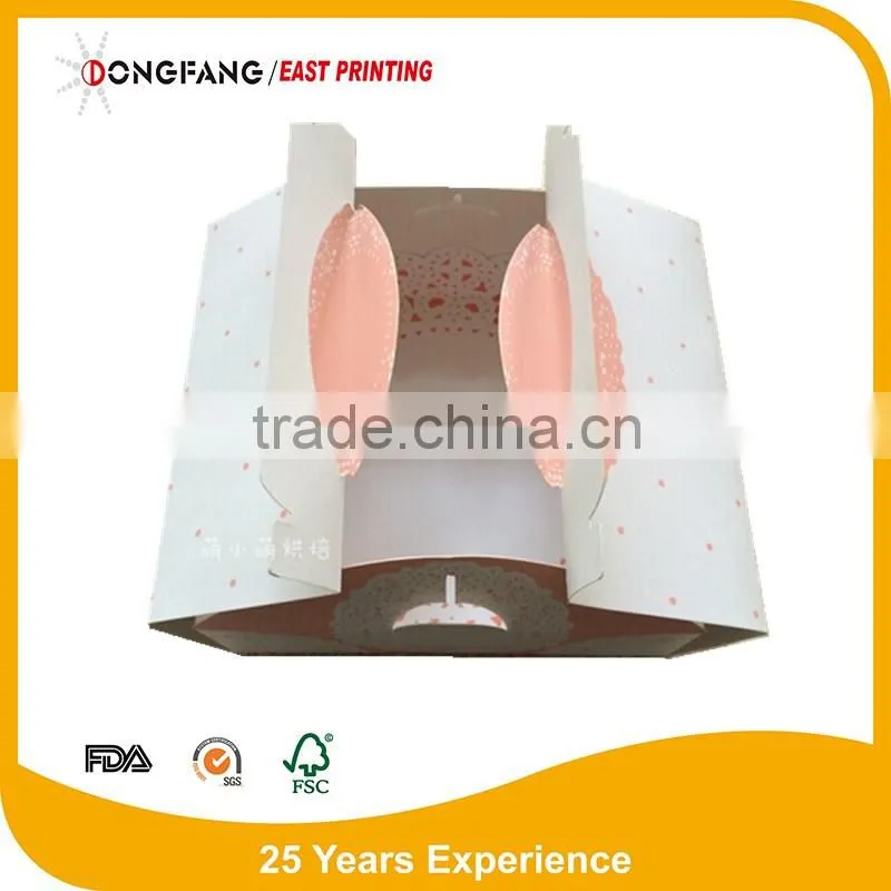 folding ivory card board paper cupcake packaging box take away paper cake box