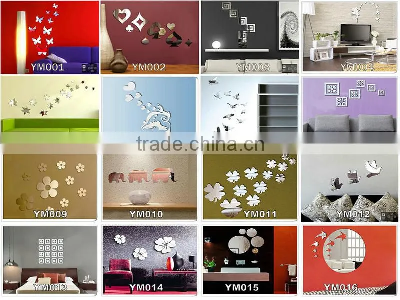 ALFOREVER football adhesive decor wall mirror sticker, acrylic mirror sticker,mirror sticker