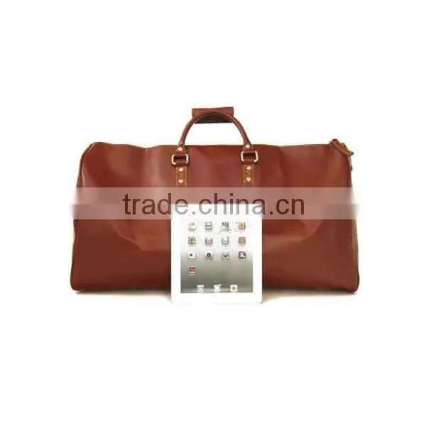Concise and generous fashion leather tote bag,luggage tag