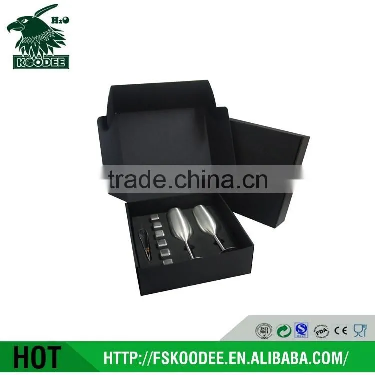 FDA pass stainless champagne glass gift set
