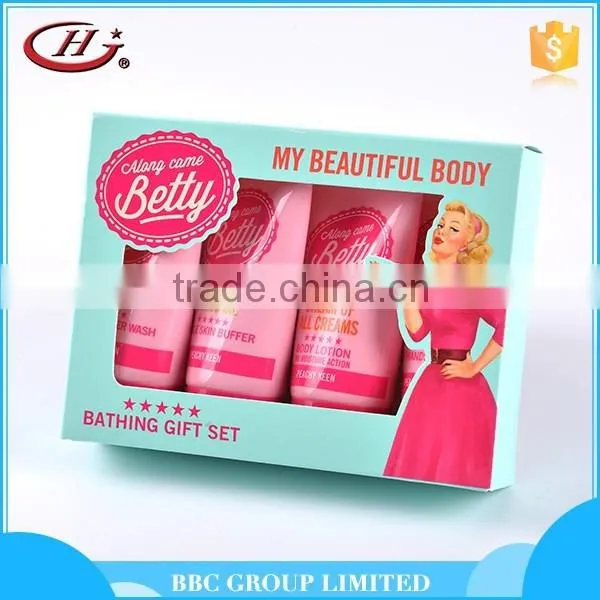 BBC Along Came Betty Gift Sets OEM 006 Promotional luxurious natural 3 pcs moisturizing bath kit