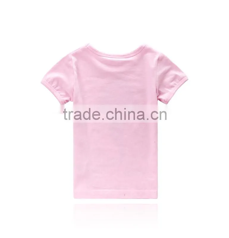 2015 wholesale new fashion design baby girls tshirt