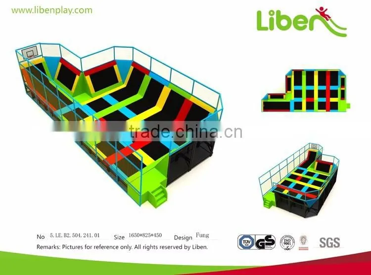 Colorful Economic Ginat Trampoline Amusement Park Large Rectangular Professional Free Jumping Area Indoor Trampoline Park