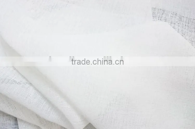 Plain coloured polyester linen curtain fabric