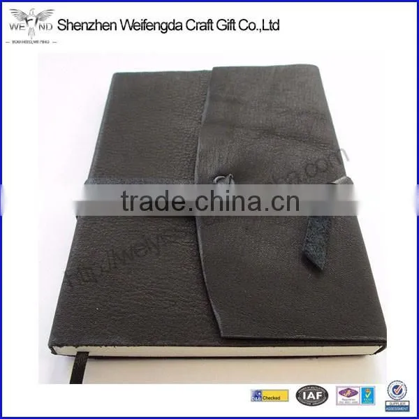 Leather Journal blank Handmade Cover Notebook Paper Leather strap Black Journal