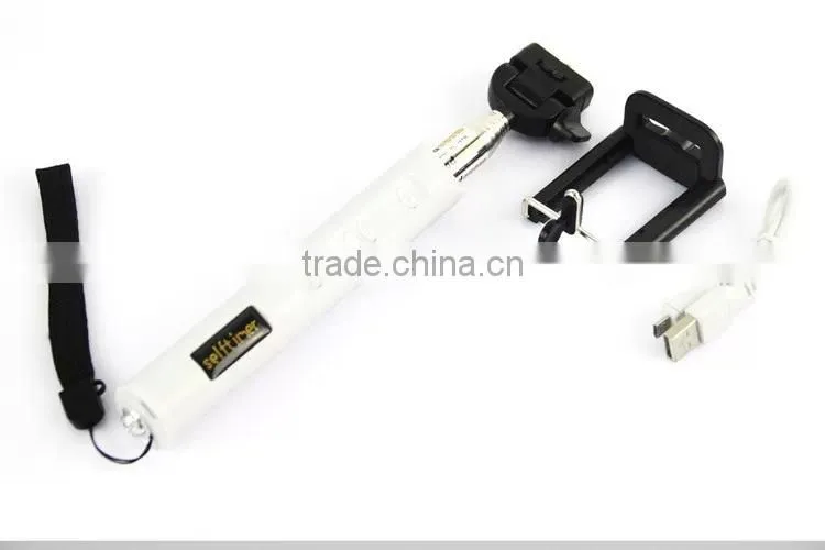 Portable monopod selfie stick for mobile phone camera