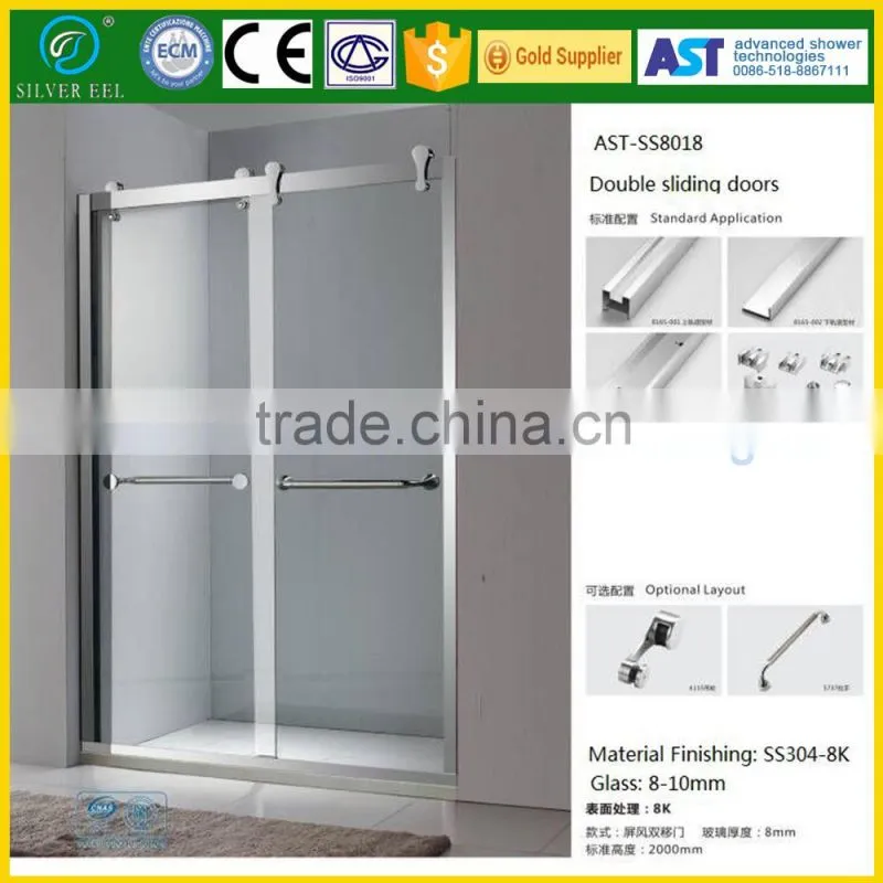 luxurious portable batrhroom frameless glass adjust shower door