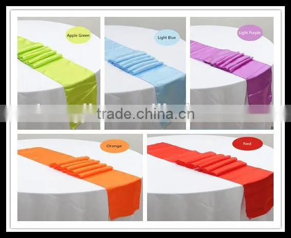 OEM factory hot selling elegant wedding party use satin table runners