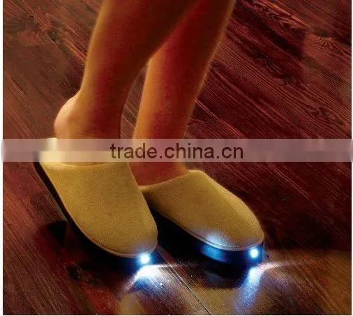 Velvet Memory Foam Men Slippers With Led Light