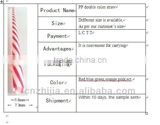 PP double-color food-grade straws