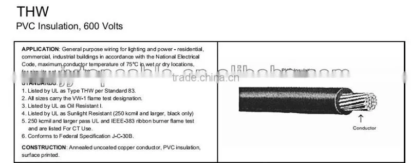 thw wire supplier for 4AWG