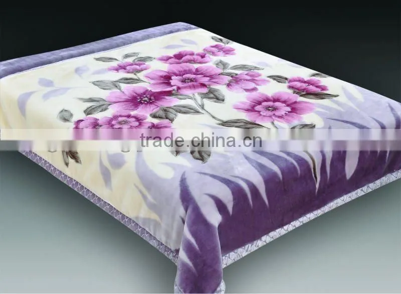 100% polyester warp printed interweaving blanket