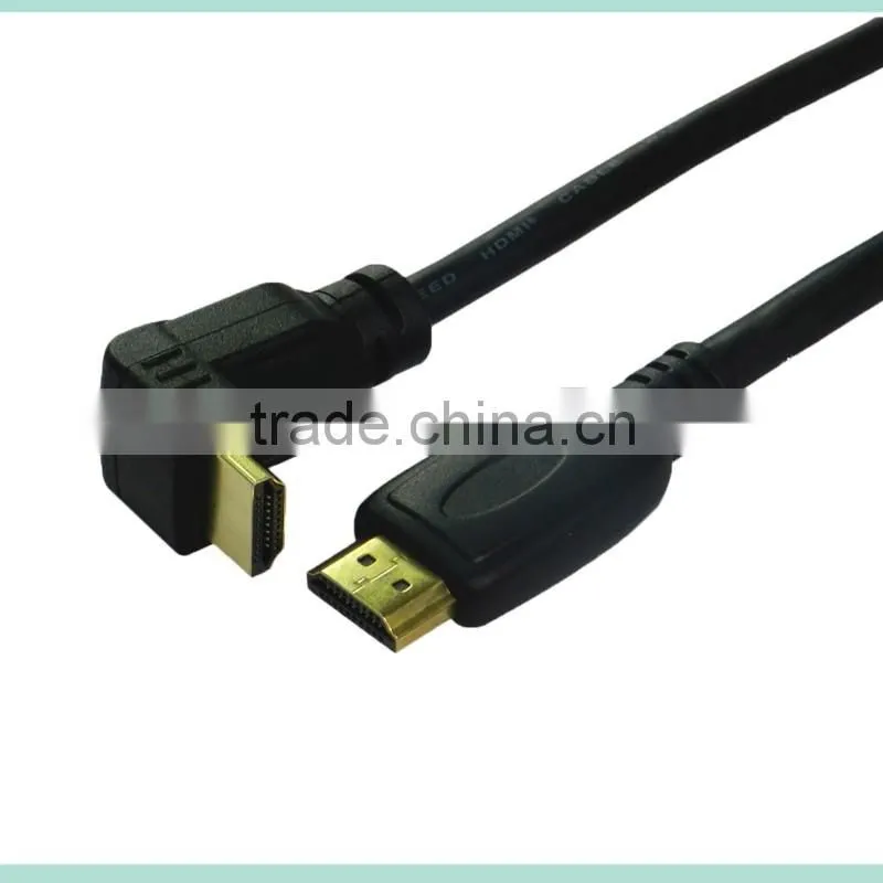 90Degree HDMI 19 pin Male to Male cable with Ethernet support 3D and 4K