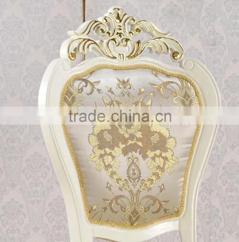 Hotel general use gold gilt armless chair solid rubber wood gold leaf chair