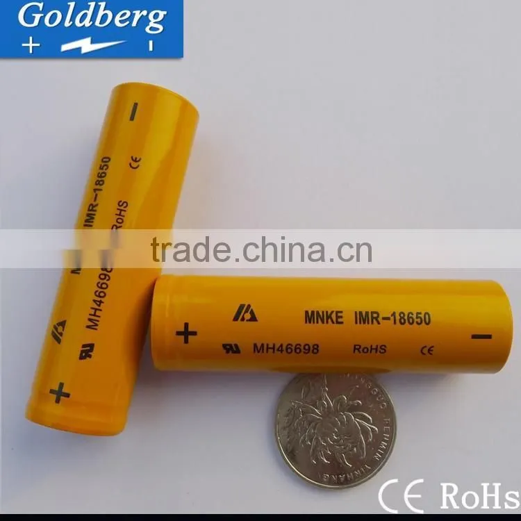 Best quality mnke IMR18650 3.7v 1500mah Li-ion rechargeable battery with factory price