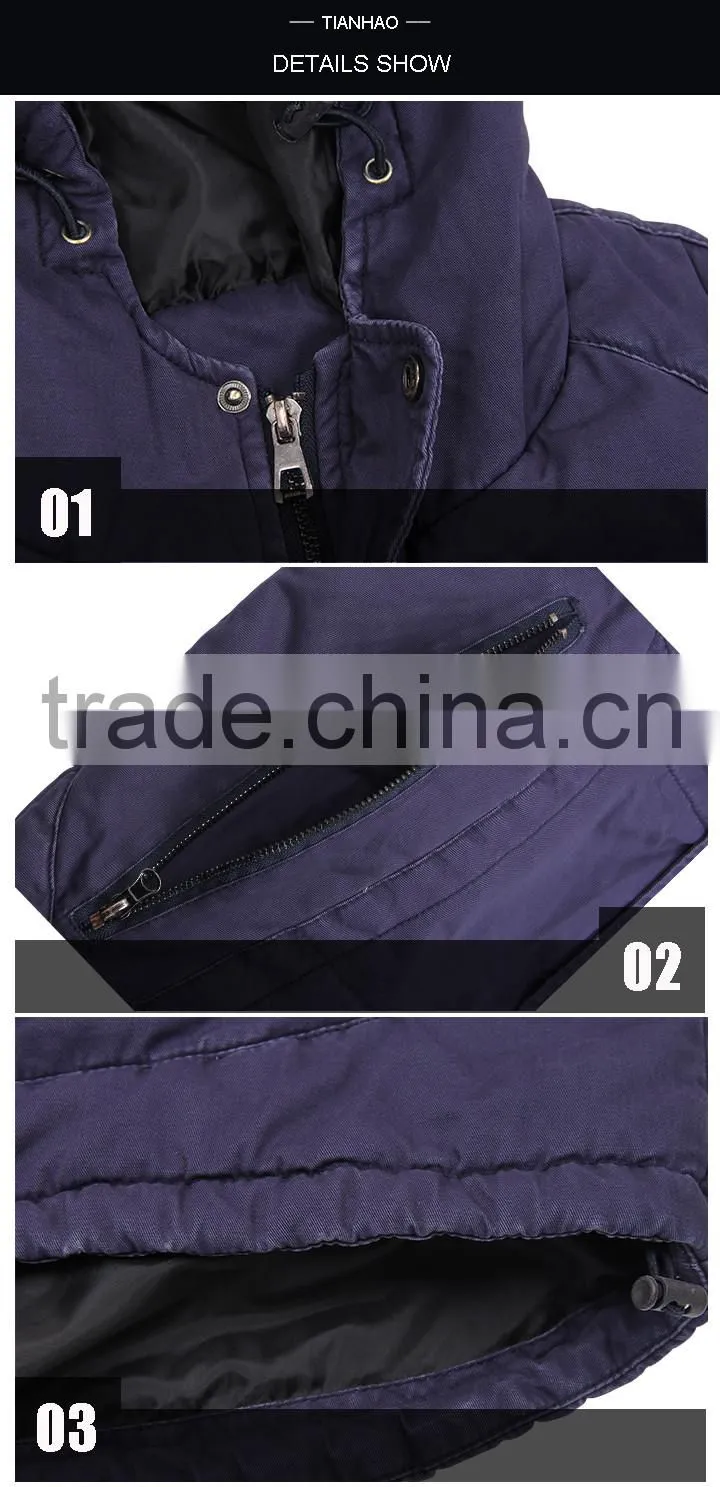 Fashionable Zipper Pockets Winter Man Vest Jacket with Hoodie