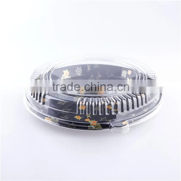 Round Disposable Plastic Container Sushi Party Tray Food Container for take out