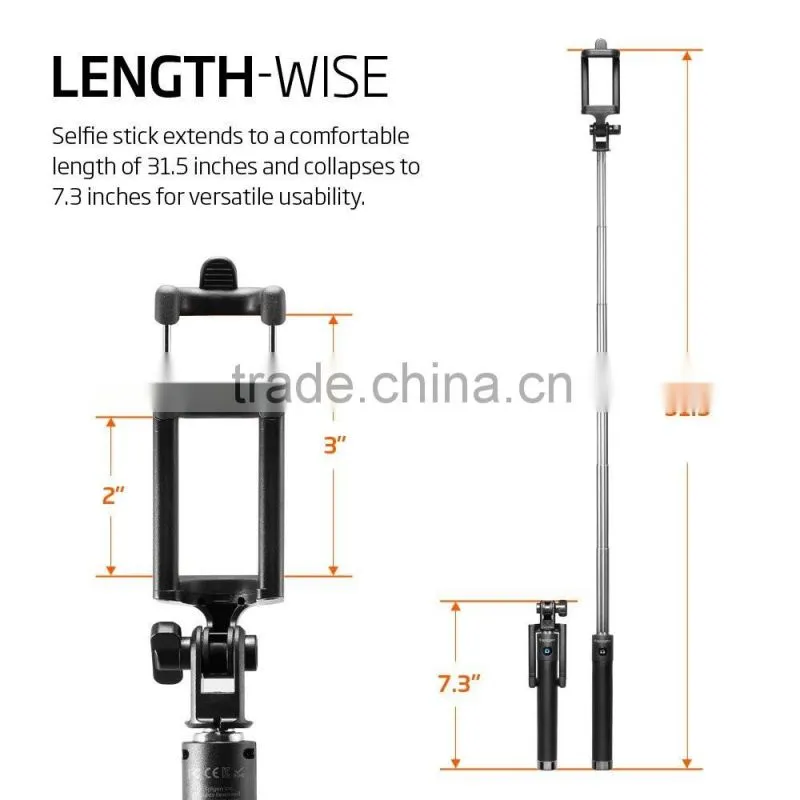 Bluetooth Selfie Stick Wireless Mobile Phone Monopod,mobile phone use wireless selfie monopod,Lightweight Type wireless monopod