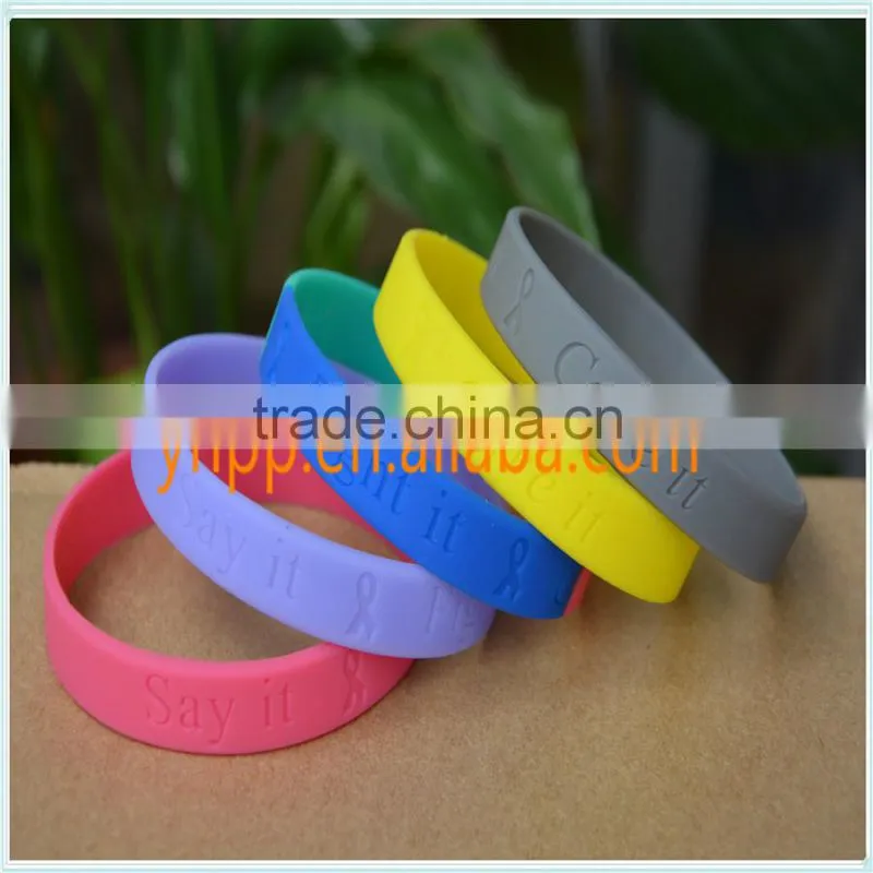 Custom Say it Fight it Cure it Medical Alert Silicone Wristband Bracelet