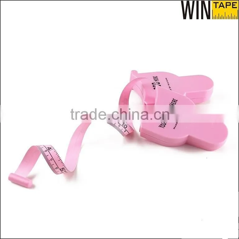 Hot sale pink environment-friendly unique design promotional gift custom printed waist measuring tool
