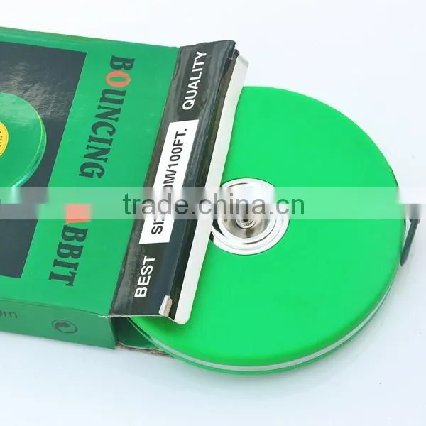 100FT Long Distance Professional Hand Tools Round PVC Fiberglass 30m Tape Measure With Your Logo Sticker