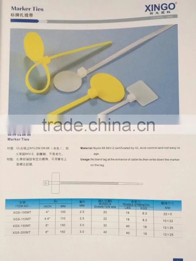 Direct selling 4*150 PA66 mountable Cable Ties (UL SGS)tensile strength:18kg