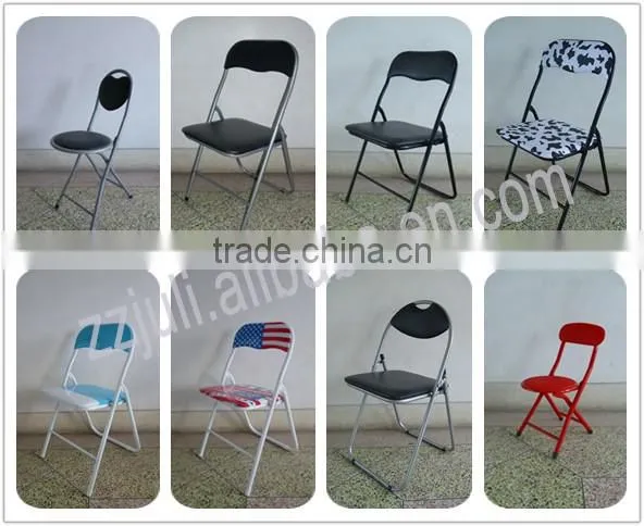 Living room furniture metal folding stool children chair with PVC cushioned seat