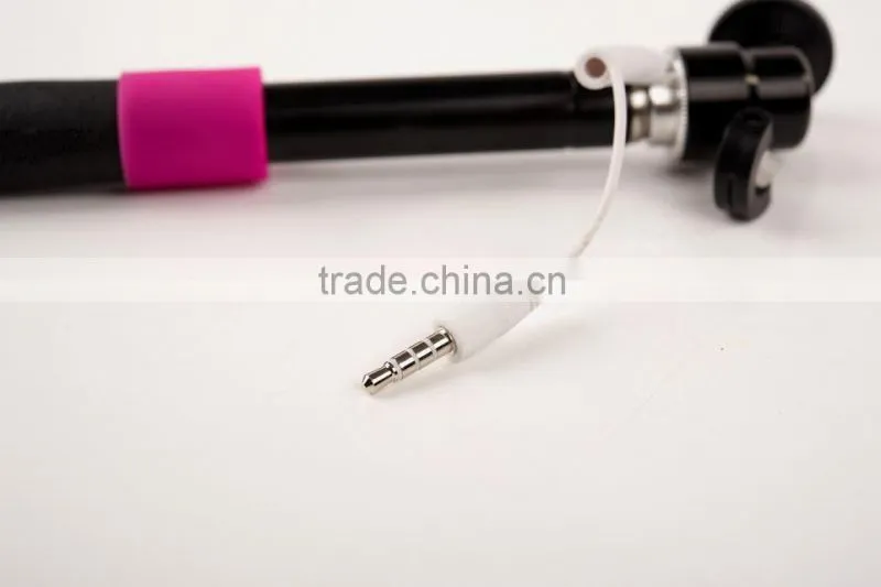 Charge-Free Audio Cable Controlled Monopod Selfie Stick for iOS and Android Smart Phones